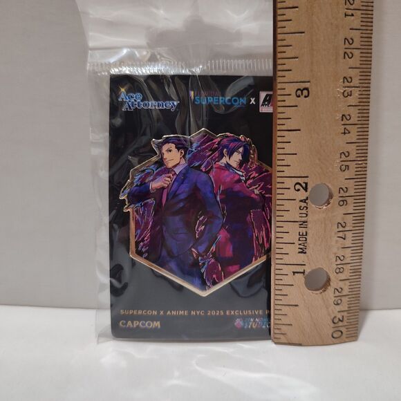 Ace Attorney Phoenix Wright & Miles Edgeworth Back To Back Limited Edition Pin - Picture 2 of 2